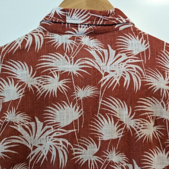 Old Khaki Top Women's 10 Jungle Foliage Button-Up Waist-Tie Orange/White Safari - Picture 12 of 16